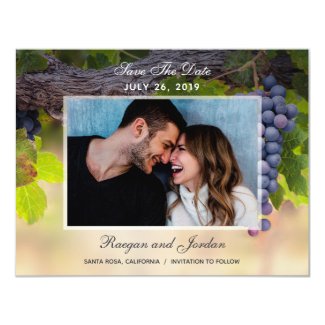 Grapes on Vines Photo Save the Date Card