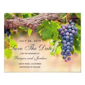 Grapes on Vines Save the Date Card