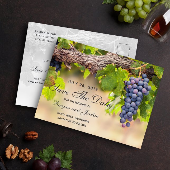 Grapes on Vines Save the Date Card (Creator Uploaded)