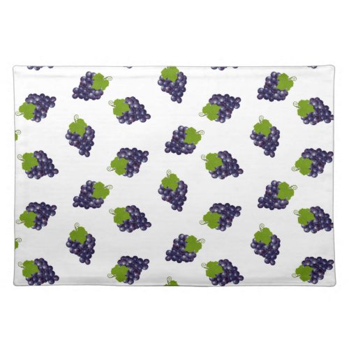 Grapes on White Cloth Placemat