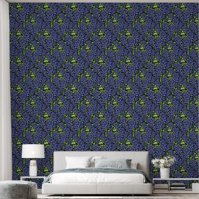 Grapes Pattern Wallpaper (Bedroom)