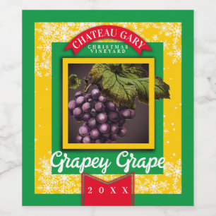 Grapes personalized homemade wine Christmas Label