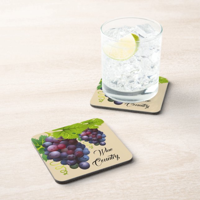 Grapes Plastic Coaster Set (Right Side)