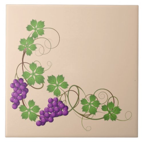 Grapes Print Tile