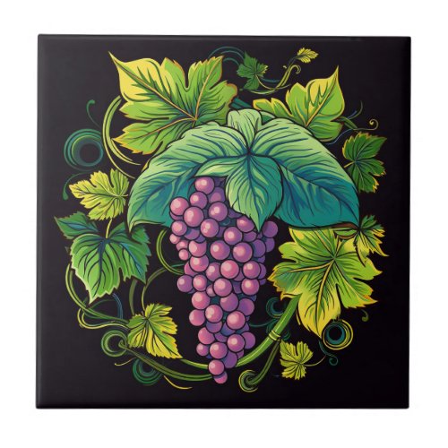 Grapes Print Tile