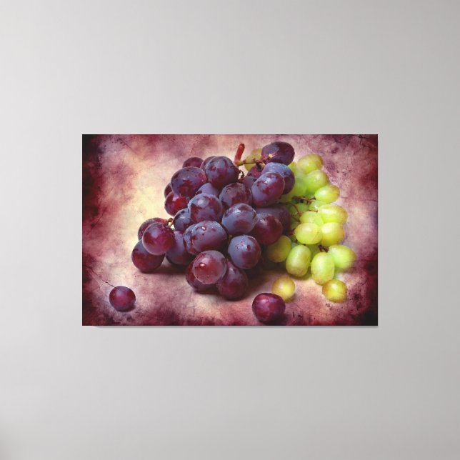 Grapes Red And Green Canvas Print (Front)