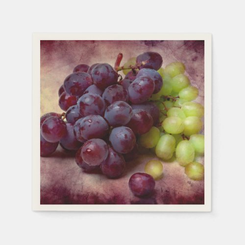 Grapes Red And Green Paper Napkins