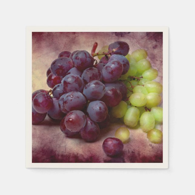 Grapes Red And Green Paper Napkins (Front)