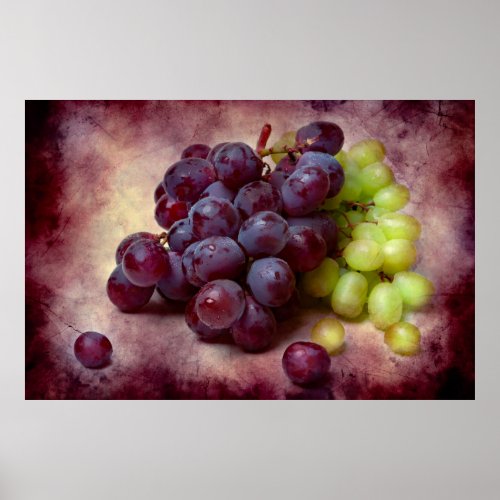 Grapes Red And Green Poster