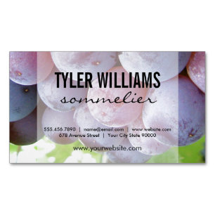 Grapes Sommelier Business Card Magnet