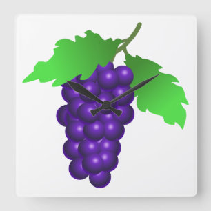 Grapes Square Wall Clock