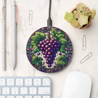 Grapes Stained Glass Wireless Charger