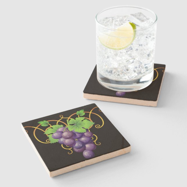 Grapes Stone Coaster (Side)