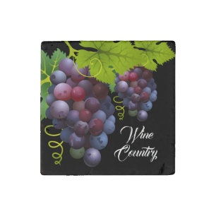 Grapes Stone Magnet
