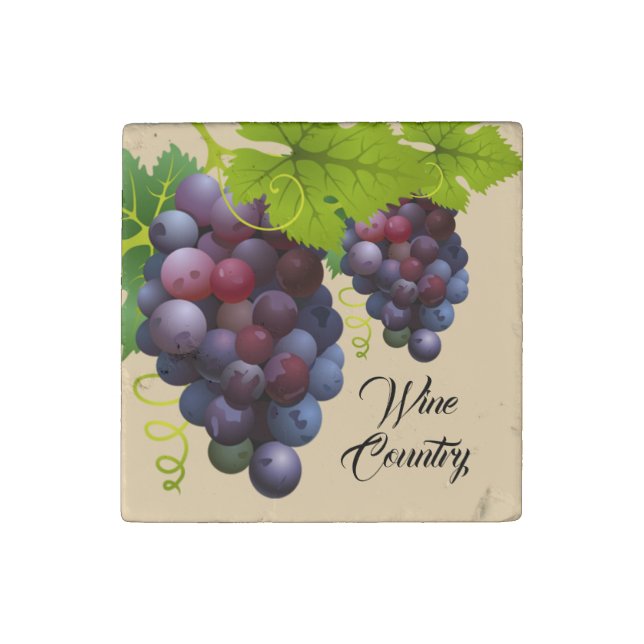 Grapes Stone Magnet (Front)