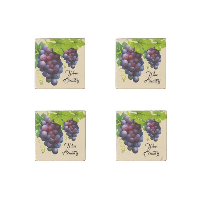 Grapes Stone Magnet Set (Front)