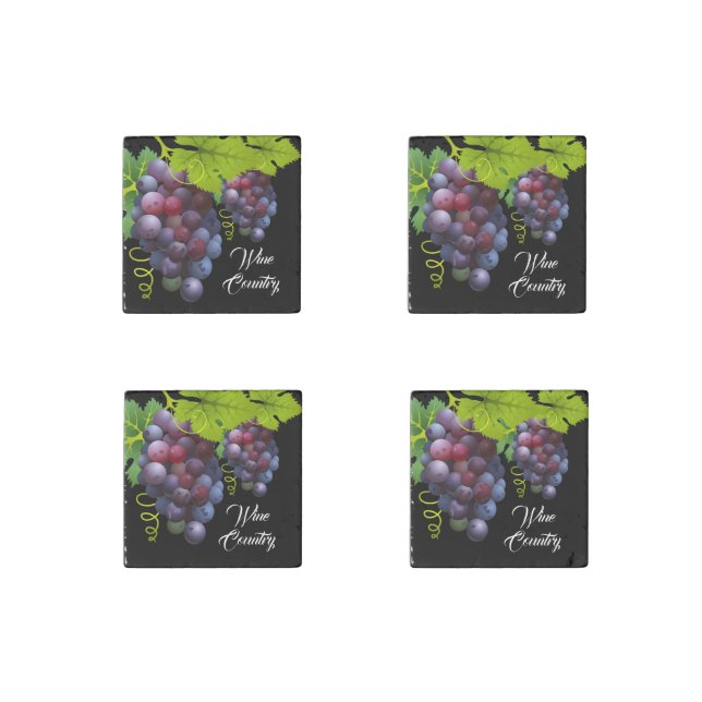 Grapes Stone Magnet Set (Front)
