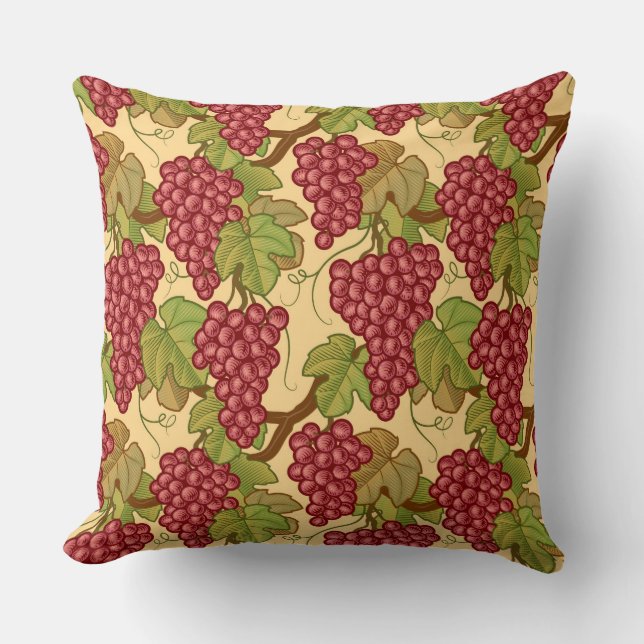 Grapes Throw Pillow (Front)
