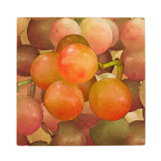 Grapes Un-Wrath Wood Coaster (Front)