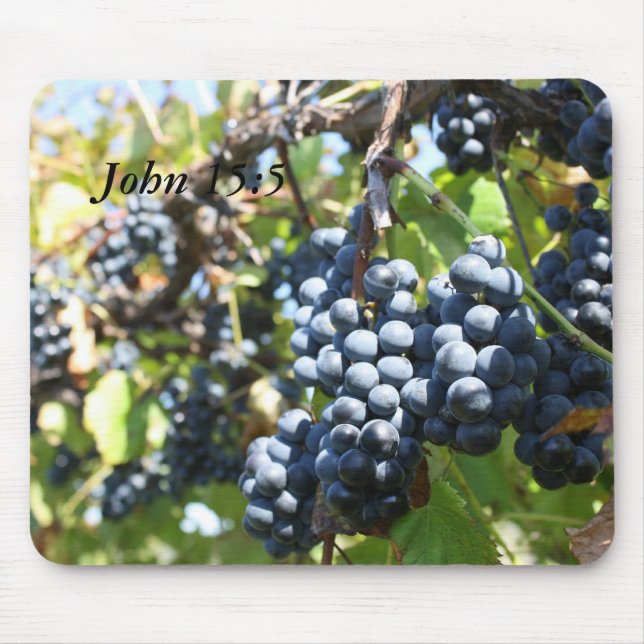 Grapes Vineyard John 15:5 Mousepad (Front)