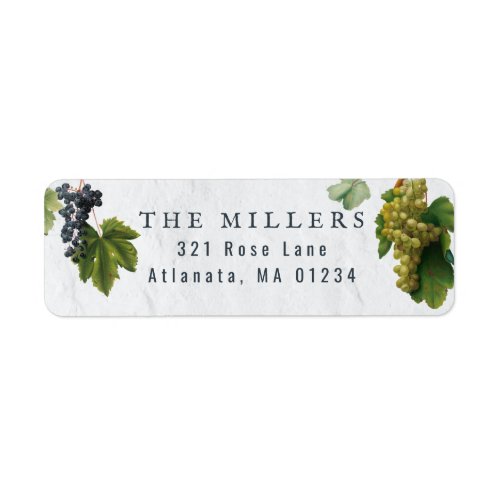 Grapes Vineyard Mediterranean Greek Island Address Label