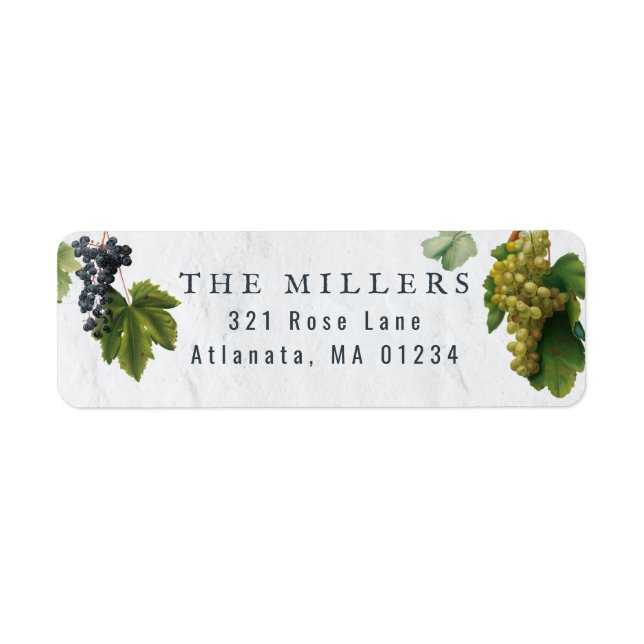 Grapes Vineyard Mediterranean Greek Island Address Label (Front)