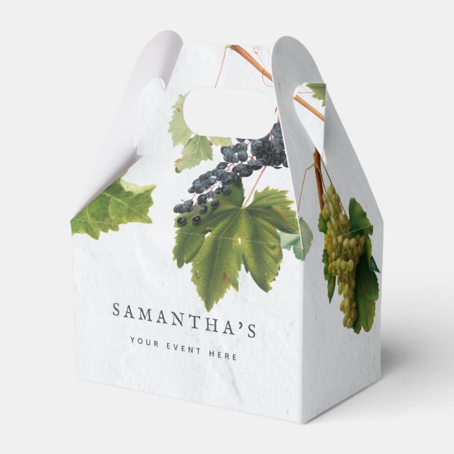 Grapes Vineyard Mediterranean Greek Island Favor Boxes (Front Side)
