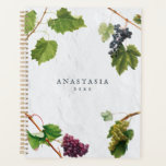 Grapes Vineyard Mediterranean Greek Island Planner<br><div class="desc">A beautiful design with rustic vineyard grapes and leaves on a Mediterranean style Greek Island white wash wall. An elegant Greek Island, Italian and Mediterranean vintage style design. Ideal birthday gift, nursery decor, kids room art, home decor, Christmas present or gift for any other special occasion.</div>