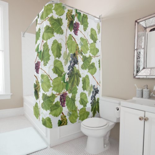 Grapes Vineyard Mediterranean Greek Island  Shower Curtain