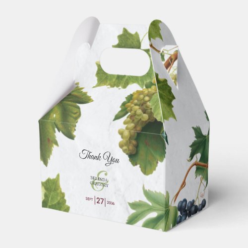 Grapes Vineyard Mediterranean Greek Island Wedding Favor Boxes