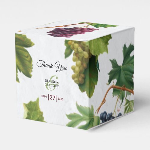 Grapes Vineyard Mediterranean Greek Island Wedding Favor Boxes