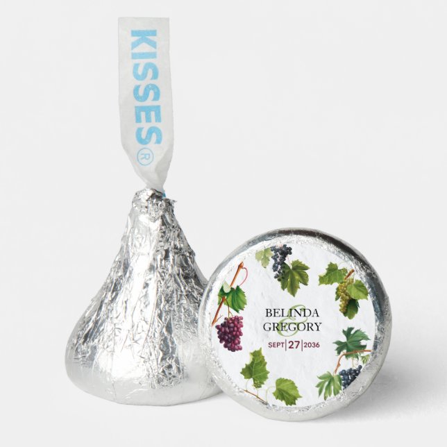 Grapes Vineyard Mediterranean Greek Island Wedding Hershey®'s Kisses® (Front)