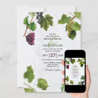 Grapes Greek Island 5x7 Wedding Invitation Envelope, Zazzle