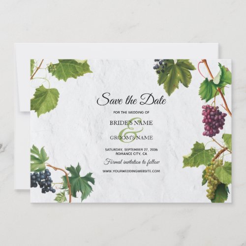 Grapes Vineyard Mediterranean Greek Island Wedding Save The Date