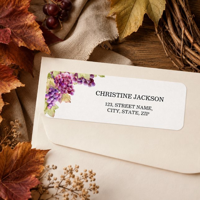 Grapes Vineyard Theme Return Address Label (Creator Uploaded)