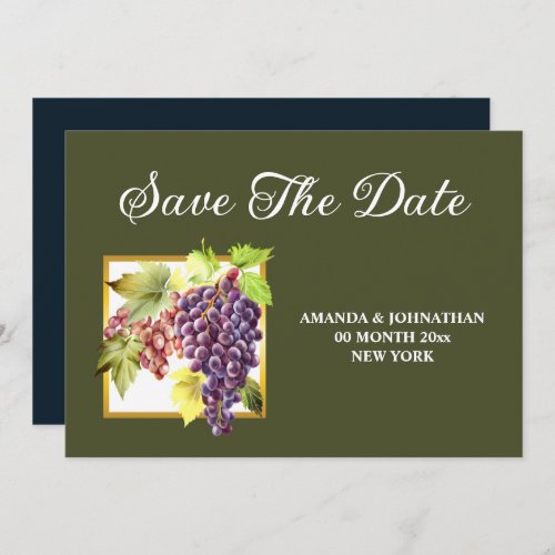 Grapes vineyard winery greeb gold wine farm 5x7 save the date