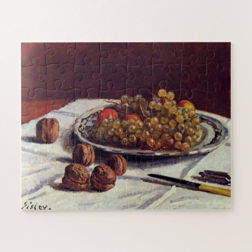 Grapes  Walnuts on a Table Sisley Impressionist Jigsaw Puzzle