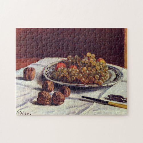 Grapes  Walnuts on a Table Sisley Impressionist Jigsaw Puzzle