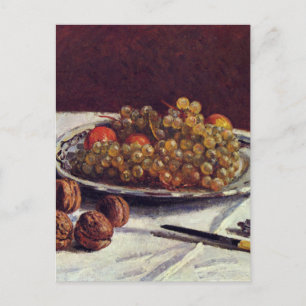 Grapes & Walnuts on a Table Sisley Impressionist Postcard
