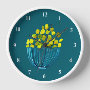 grapes watercolor art fruit clock