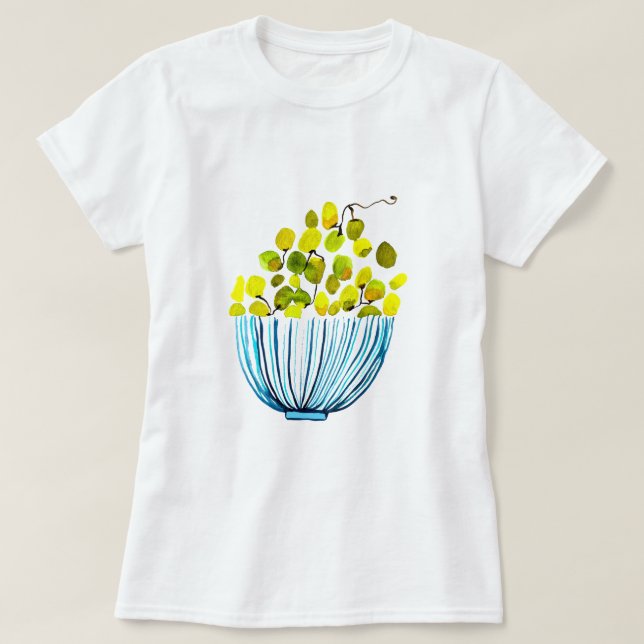 Grapes watercolor cute fruit T-Shirt (Design Front)