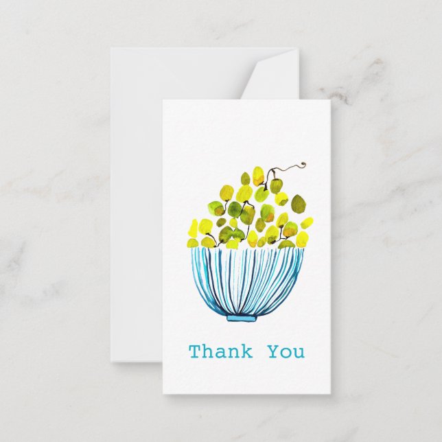 Grapes watercolor fruit illustration note card (Front)