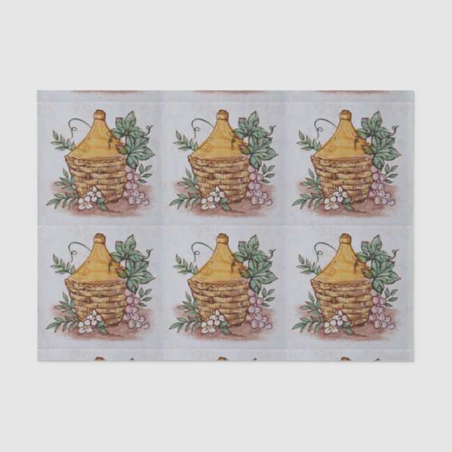 grapes wine bottle tissue paper (Front)