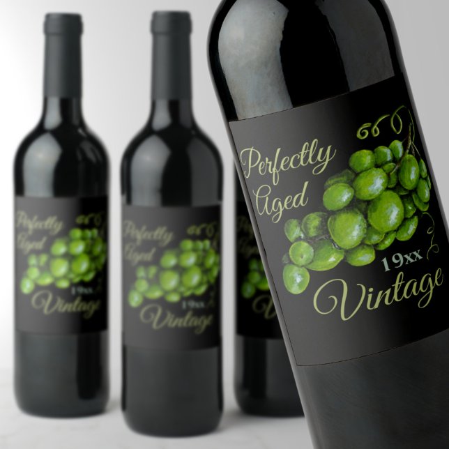 Grapes Wine Label (Perfectly Aged Vintage Grapes Wine Label)
