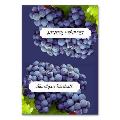 Grapes Winery  Vineyard Wedding Tented Place Card