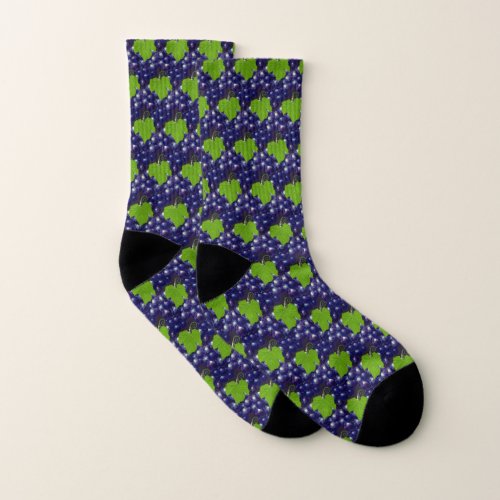 Grapes with Leaf Pattern Socks