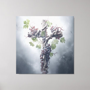 Grapevine Cross Canvas Print