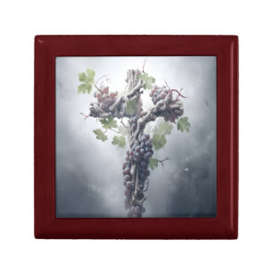 Grapevine Cross Keepsake Box