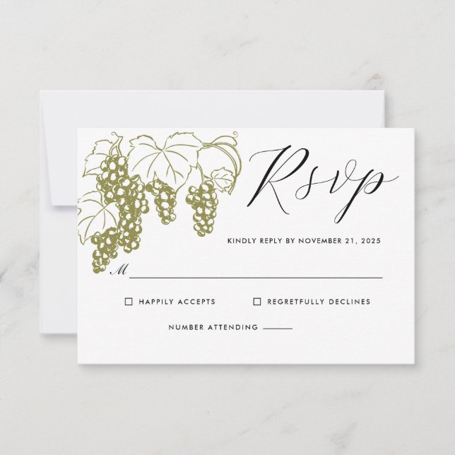 Grapevine Elegant RSVP Vineyard Italy Wedding (Front)