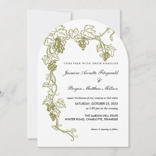 Grapevine Elegant Vineyard Wedding Italy Invitation